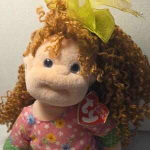 Ty Beanie Boppers Doll with Floral Dress and Curly Hair